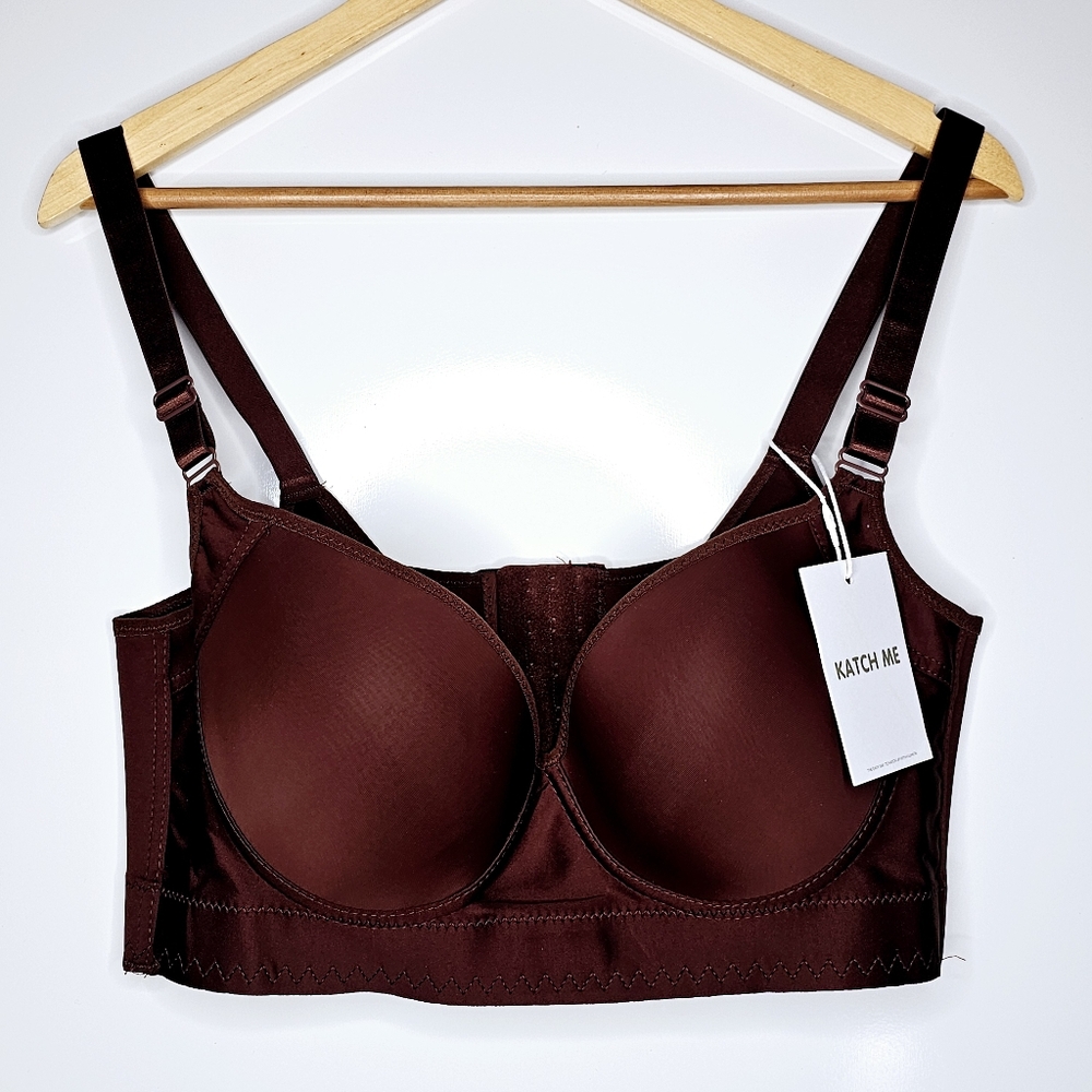 Katch Me Wide Extra Support Women's Brown Intimate Bra 40D NEW Plus Size